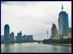 From the left: Tianhe, Pearl River, Canton Tower and Haizhu.